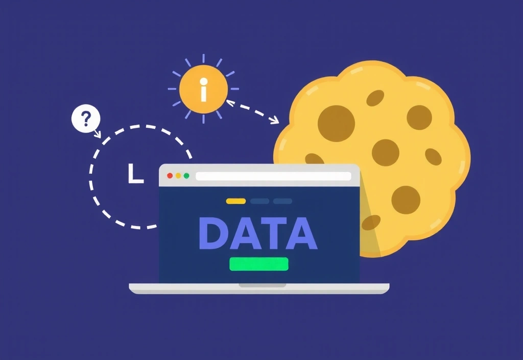 Illustrazione di un biscotto digitale che rappresenta un cookie su un web browser
